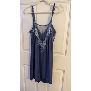 Soma Navy Blue Strappy Nightgown Nighty Lace Jeweled Design, Whimsical Fairy Med